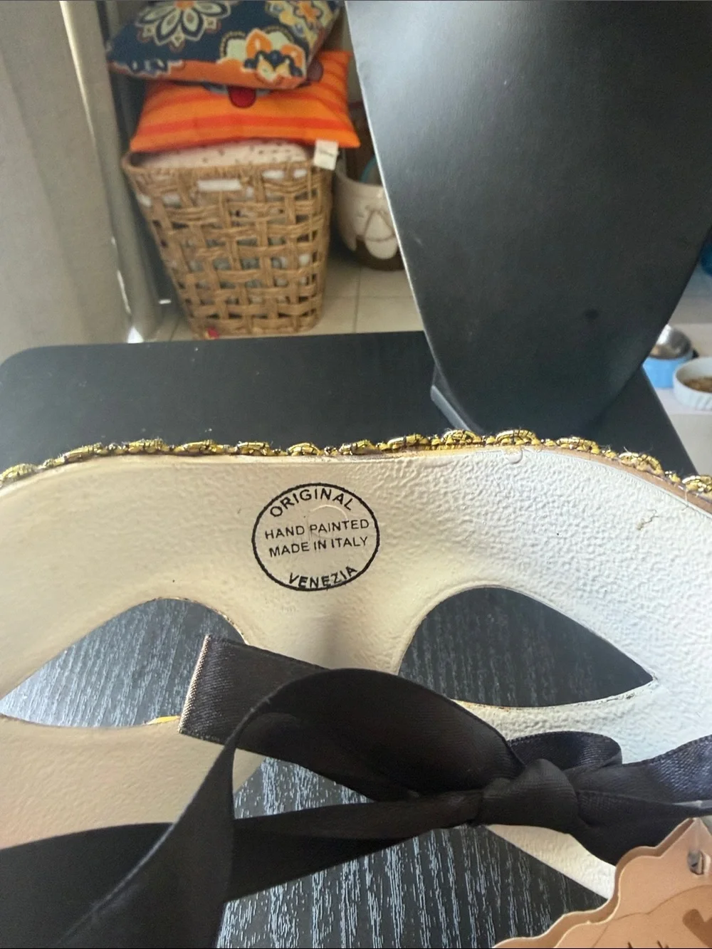 Gold, Black & Red Venetian Masquerade Mask